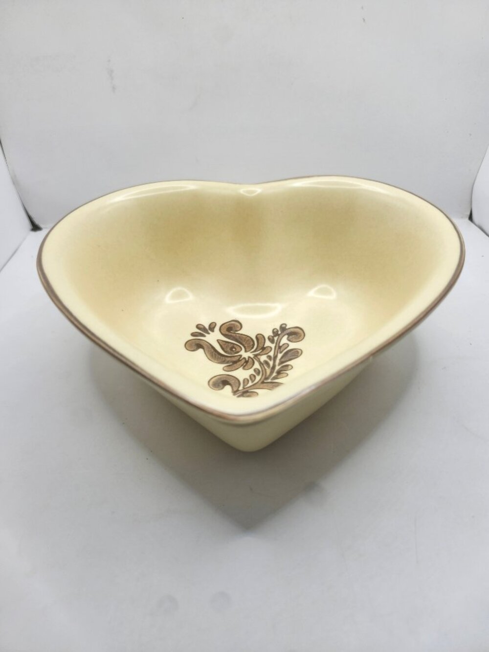 Vintage Pfaltzgraff China Heart Shaped Bowl in Village Pattern